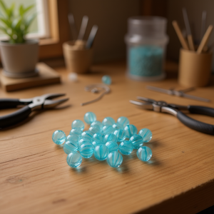 Ilan Abalorios Perline Rotonde Sfaccettate Blu Chiaro 10mm 15g - Product Image 3