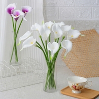 Lys Calla Artificiel en PU de 34 cm, Toucher Réel, Haute Qualité, Décoration d'Intérieur, Accessoires Photo, Fleurs Artificielles, Fournitures de Fête