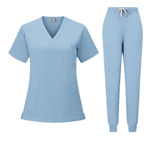 Unisex Scrub Suit Set Moisture Wicking V-Neck Short Sleeve Hospital Uniforms For Men And Women Split Design S To XXL - Product Image 5
