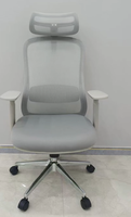 Chaise de bureau exécutive ergonomique moderne en métal avec support lombaire réglable et dossier en maille pivotant pour le bureau à domicile