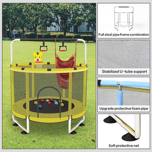 Zoshine nhà sản xuất ngoài trời trong nhà <span class=keywords><strong>Trampoline</strong></span> trẻ em nhảy đồ chơi <span class=keywords><strong>Trampoline</strong></span> giường với mạng lưới an toàn để bán - Product Image 5