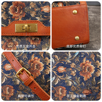 Sac à main vintage à motif floral, sac à bandoulière en cuir de vachette pour femme, idéal pour les trajets quotidiens