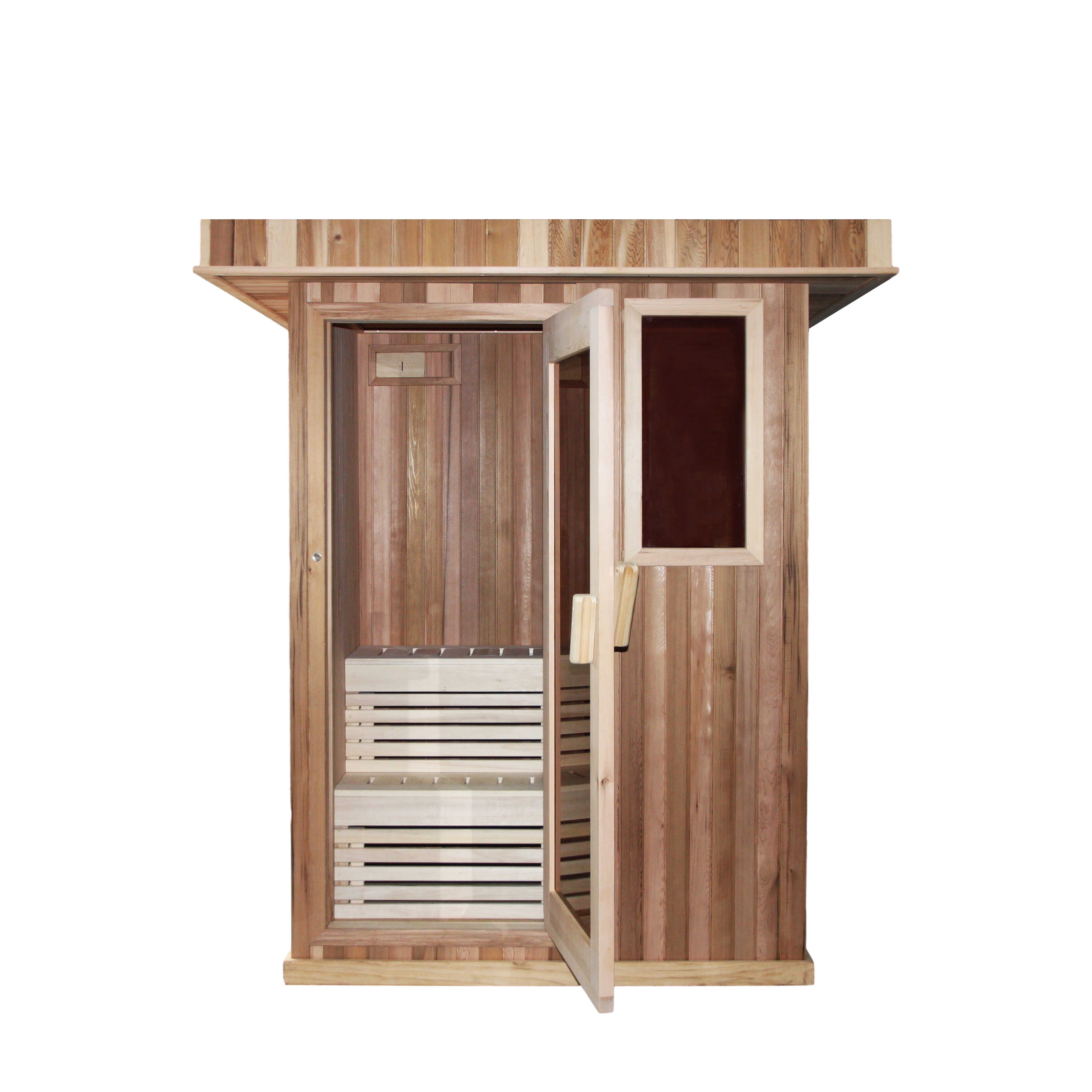 Precio barato Venta caliente Buena calidad 2 personas Sauna Cedro/Abeto/Hemlock Sauna de vapor para SALA DE Sauna en instalación conveniente