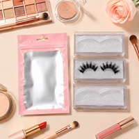 Sacs en Mylar holographiques personnalisés à faible MOQ, sacs à fermeture éclair transparents d'un côté, pochettes en Mylar laser arc-en-ciel pour emballages de bijoux et de gloss à lèvres