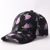 Casquette de baseball personnalisée à imprimé floral pour femme, décontractée, avec sangle réglable, chapeau de mode d'été, visière pare-soleil