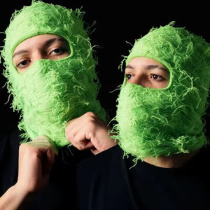 Pasamontañas de Piel de Mohair de Lujo con Logotipo Bordado Personalizado para Invierno y Halloween, Gorro de Esquí Elástico de Punto Acrílico que Cubre Todo el Rostro - Product Image 5