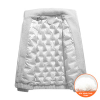Blouson matelassé personnalisé pour homme en polaire, entièrement zippé, à col montant, chaud, décontracté, coupe ample, pour l'hiver