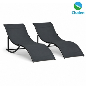 Muebles <span class=keywords><strong>de</strong></span> Exterior Modernos, <span class=keywords><strong>Tumbona</strong></span> <span class=keywords><strong>Plegable</strong></span> en Forma <span class=keywords><strong>de</strong></span> S <span class=keywords><strong>de</strong></span> <span class=keywords><strong>Aluminio</strong></span>, Apilable, para Tomar el Sol - Product Image 1