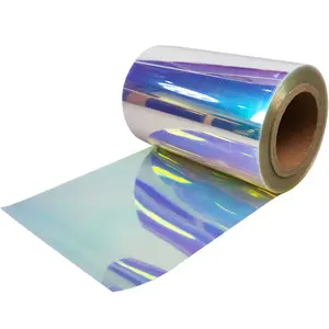 Fábrica de Fornecimento Holográfica Etiqueta Papel Impermeável Claro Holograma PE Etiquetas Auto-adesivo Film Label Rolls Para Flexografia