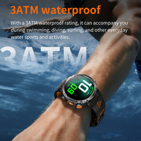 Montre connectée sportive étanche HKSF HT42 IP68, grand écran AMOLED HD de 1,7 pouces, lampe torche LED, batterie 850 mAh, positionnement GPS, bracelet en acier