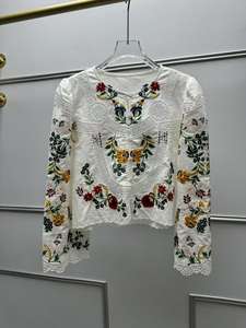 Blusa de Algodón de Manga Larga con Bordado Floral Elegante para Mujer, Venta al Por Mayor - Product Image 6