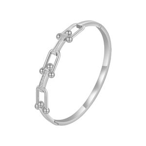 Ultimo 18K oro placcato in acciaio inox gioielli <span class=keywords><strong>U</strong></span> a forma di ferro di cavallo fibbia zircone braccialetto alla moda per le donne braccialetto B232379 - Product Image 2