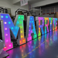 Lampu LED MR & MRS Kustom, Karakter Bercahaya untuk Membuat Tanda, Akrilik 3D LED, Kotak Lampu Ajaib untuk Iklan, Huruf Tanda LED