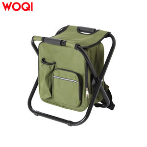 Sac à dos WOQI avec chaise de pêche et glacière, tabouret pliable, cadeaux de pêche et de chasse pour hommes, extérieur, camping, peinture, barbecue - Product Image 1
