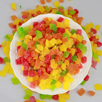 Papaye séchée et ananas séchés coupés en dés sur mesure, en diverses tailles, fruits secs naturels frais déshydratés, dés colorés mélangés, AD, bon marché