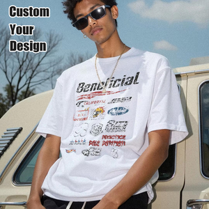 T-shirt blanc uni de haute qualité pour hommes, coupe oversize, doux, personnalisable avec logo imprimé numériquement, en tissu épais, vente en gros - Product Image 4