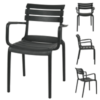 Fauteuil en plastique PP avec dossier à lattes, empilable, pour salle à manger, terrasse, jardin, restaurant, café