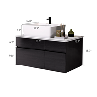 Meuble de salle de bain suspendu en bois massif de luxe, directement de l'usine, antirouille, couleurs fraîches, meubles de salle de bain avec miroir intelligent