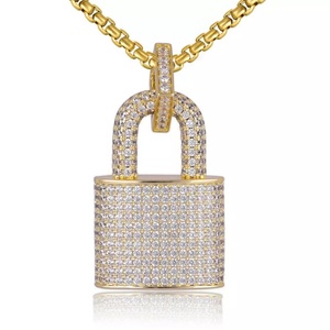Ice Out Fashion Full Cover 925 Silver Hip Hop Style Lock Pendant with Best Shinny VVS Moissanite - Product Image 3