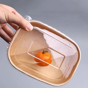 Fiambrera <span class=keywords><strong>de</strong></span> papel Kraft desechable para restaurante, fiambrera estampada personalizada para entrega en restaurante, para pollo tostado - Product Image 4