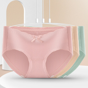 Mịn liền mạch rắn gân bông quần lót giữa eo thoáng khí đầy đủ bảo hiểm tóm tắt cho phụ nữ - Product Image 1