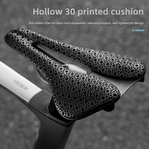 Selle de vélo en fibre de carbone imprimée en 3D Bigrock, ultra-légère, respirante, nid d'abeilles, pour vélo de route, VTT, course - Product Image 4