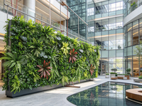Panneau mural vertical en plastique imitation gazon artificiel Ba Gang, durable et respectueux de l'environnement, pour la décoration d'hôtels et de mariages