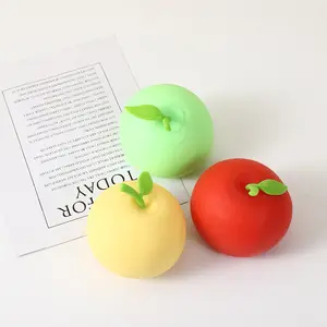 Apple Shape Relieve Stress Ball High Quality TPR Squishy Fruit Toy Red Green Yellow Cheap Apple Fruit Shape Squeeze Toy For Kids