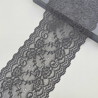 Dentelle élastique extensible en maille de 15 cm pour sous-vêtements féminins tricotés, avec un design de col, comme accessoire pour bordure en dentelle