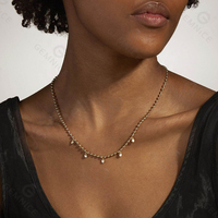 Gemnel diseño novedoso precio al por mayor cadena de cuentas con múltiples diamantes moneda encantos collar