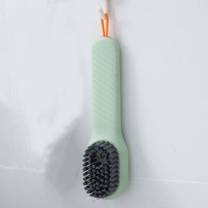 Plastic <b>Scrub</b> <b>Brush</b> with Soap Dispenser Nylon Bristles Handheld for Laundry & Shoe Cleaning - Product Image 4