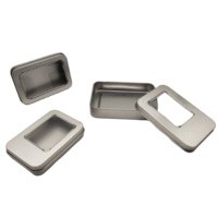 Boîte à bonbons rectangulaire tendance en fer blanc à charnière, format personnalisé, qualité alimentaire, recyclable, argentée, pour cadeaux de Noël, chocolat