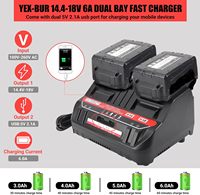 Station de charge rapide QIYUN à 2 ports compatible avec les batteries au lithium Milwaukee 18V, ports de charge USB