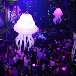 Led Lighting Blue Inflatable Jellyfishs Models Giant Inflatable LED Hang Jellyfish For Party Ceiling