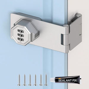 Cerraduras de cerrojo de contraseña de gabinete, cerradura de puerta de 90 grados de Granero, cerradura de pestillo de combinación de seguridad doméstica para Casillero, valla, baño, - Product Image 1