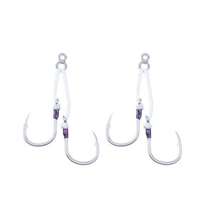 Amo da Pesca in Acciaio ad Alto Tenore di Carbonio, Forma a 8, Anello Solido, per Lenza PE, Amo Doppio per Pesca in Mare, Tonno, Acqua Salata - Product Image 3
