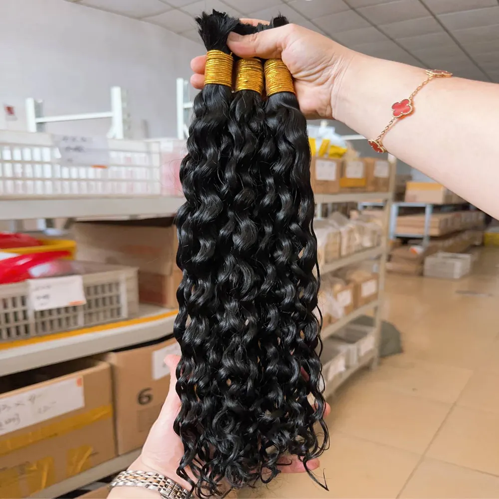 Boho trança de cabelo humano 100% encaracolado profundo indiano em massa para tranças sem nós