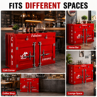 Armoire de rangement de style conteneur rouge, directement de l'usine, avec quatre compartiments, pour la maison, le café, la vente au détail, la salle d'exposition, l'utilisation commerciale
