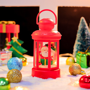 Adornos creativos para el escritorio, regalos de Navidad, faroles de viento hexagonales iluminados de Papá Noel, ambiente festivo - Product Image 6