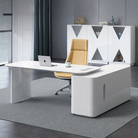 Mobilier de bureau moderne blanc en forme de L, utilisation pour 1 personne, bureau exécutif, bureau pour PDG