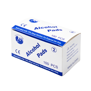 Toallitas de Algodón con <span class=keywords><strong>Alcohol</strong></span> Etílico al 75% para Uñas, Paquete Individual de 100 Unidades - Product Image 1