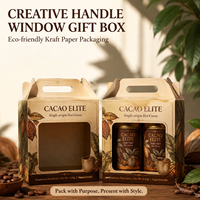 Boîte à poignée en carton ondulé recyclable imprimée sur mesure avec pelliculage mat et poignée découpée pour cadeaux de chocolat artisanaux