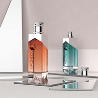 Bouteille de sérum vide Iceberg à fond unique de haute qualité pour bouteille de parfum avec dégradé de couleur et de logo personnalisés