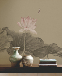 <span class=keywords><strong>Pintura</strong></span> China <span class=keywords><strong>3D</strong></span> personalizada pintada a mano Libélula y flor de loto vibrante papel pintado Mural Chinoiserie seda <span class=keywords><strong>para</strong></span> dormitorio comedor - Product Image 4