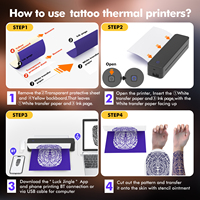Impresora Térmica Portátil MT80 con Interfaz USB, Impresora de Tatuajes A4 sin Tinta, Inalámbrica BT para IOS, Android, Windows, MacOS, Personalizada de Fábrica