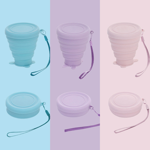 Custom Logo Color Eco-Friendly Portable Silicone Collapsible <b>Travel</b> <b>Cup</b> Folding Camping <b>Cup</b> Lids for Outdoor Drink Use - Product Image 2