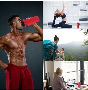 Nouvelle gourde en acier inoxydable avec échelle graduée, portable, pour sports de plein air, fitness, bouteille d'eau, tasse à milkshake protéiné avec logo personnalisé - Product Image 6