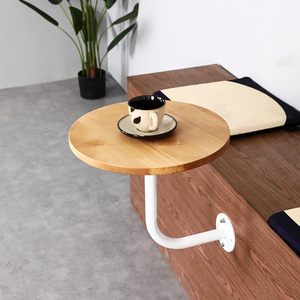 <span class=keywords><strong>Table</strong></span> basse ronde en bois de style industriel en forme de L avec base en métal <span class=keywords><strong>murale</strong></span> pour meubles de salon d'extérieur d'hôtel - Product Image 4