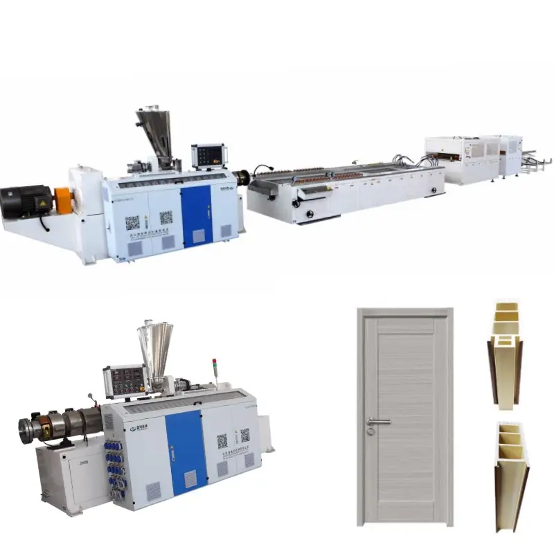 Automatic plastic pvc wpc upvc door and window manufacturing extruder production line machine