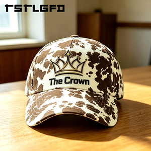 Gorra de Béisbol de 6 Paneles con Logotipo Personalizado Bordado en 3D, Gorra Estructurada con Estampado de Vaca, Venta al Por Mayor, Fabricante - Product Image 5